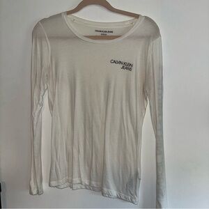 Calvin Klein Jeans White Long Sleeve Tee
